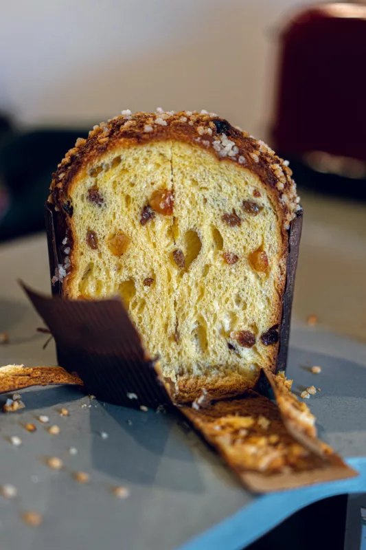 Close-Up Shot of a Panettone 