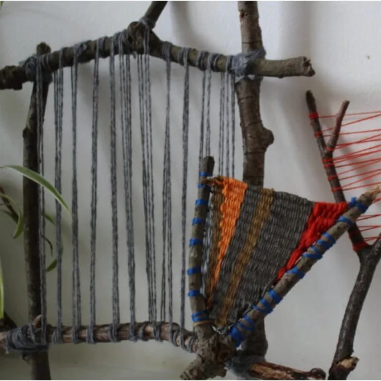 Family Stick Loom Weaving