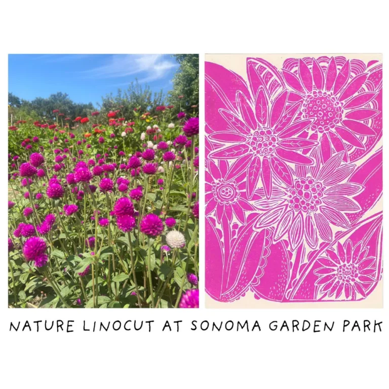 Nature Linocut at Sonoma Garden Park